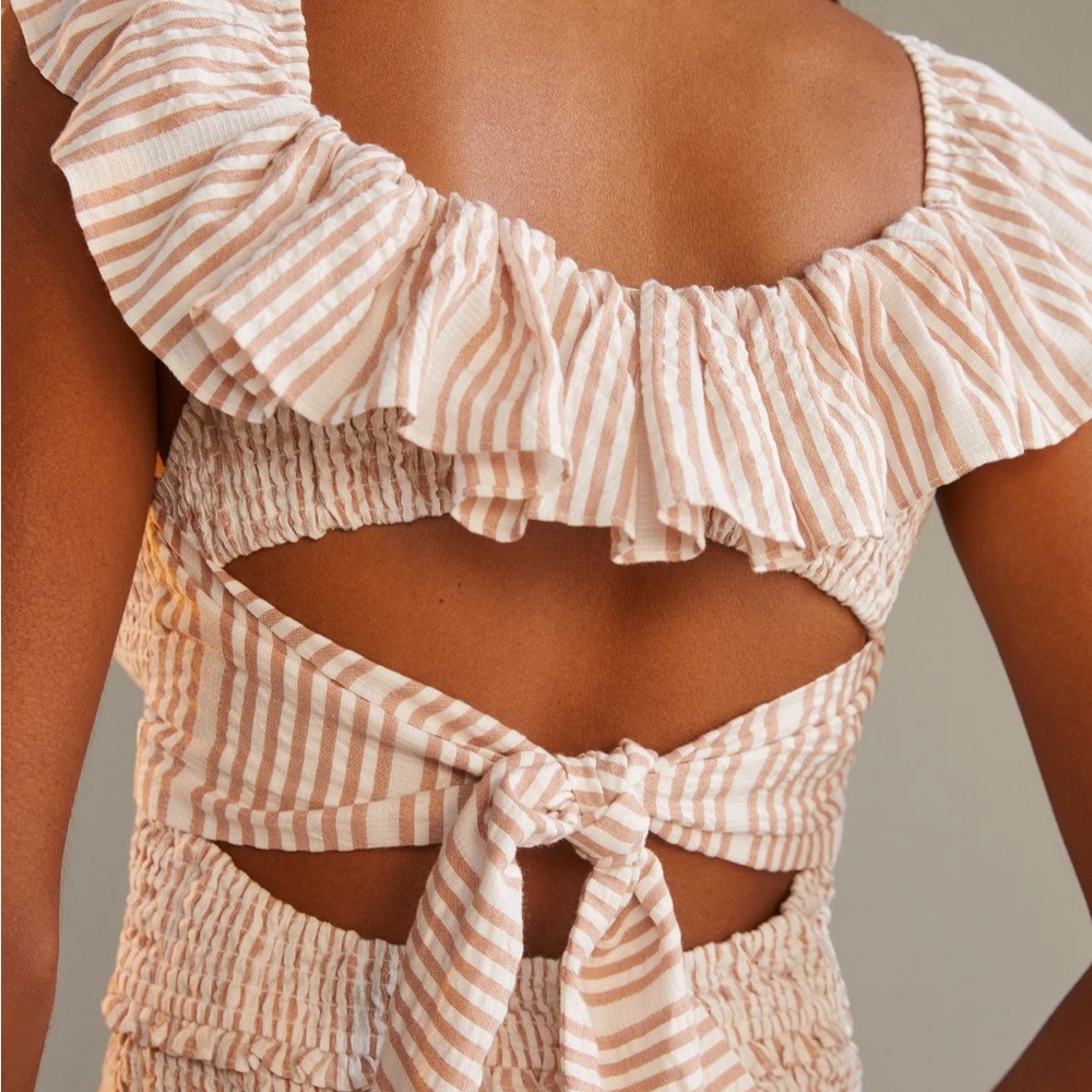 ✨ Anthropologie Ruffle Smocked Blouse Sz 1X - Picture 3 of 9